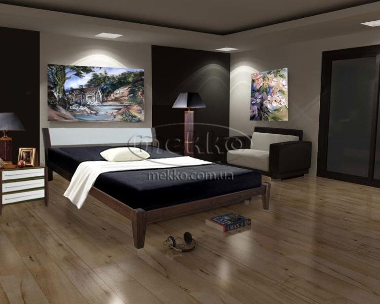 Фото двоспального ліжка Фаворит із масиву (дуб) АРТ Меблі