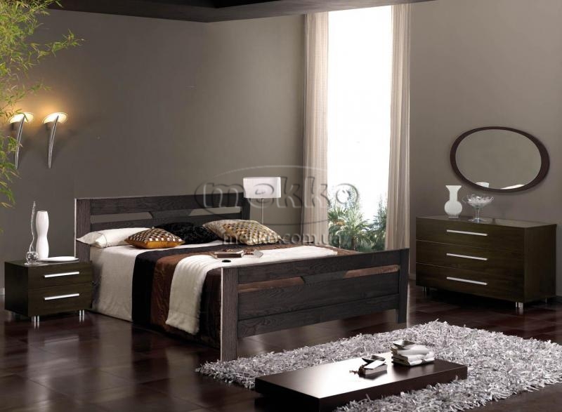 Ліжко двоспальне Модерн із масиву (дуб) АРТ Меблі