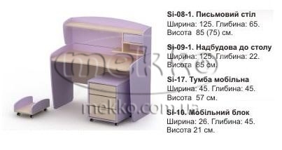 Купити письмовий стіл Si-08-1 (за комплект) Silvia BRIZ в Харкові.