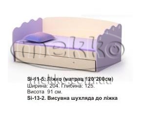 Ліжко для дівчини Si-11-5 (за комплект) Silvia BRIZ